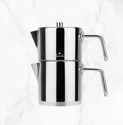 Jumbo Metalix Midi Theepot RVS - 2-delig - Inductie - 0,9L + 1,2L - Dubbele Theeketel Set