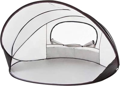 Strandtent XXL pop-up schelp UV-bescherming - baby strandtent zandschelpen - zonwering strand - 130 x 130 x 150 cm (zilver) Beach Tent