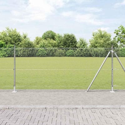 Hekpalen Set - Stalen Palen - Tuin Omheinen - Weerbestendig Staal - 50 x 0.8 m - Zilver