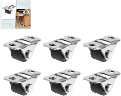 6 stuks - 0,5" Mini-lineair zwenkwiel - Stil - Multifunctionele ladewiel van nylon - Glijdend wiel - Laag profiel zwenkwiel met éénrichtingsfunctie - Zelfklevend klein zwenkwiel - Laag profiel met schroeven - Kleine rubberen rol