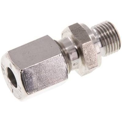 G 1/8'' Buitendraad x 6L RVS Rechte Snijring Koppeling 315 Bar DIN 2353