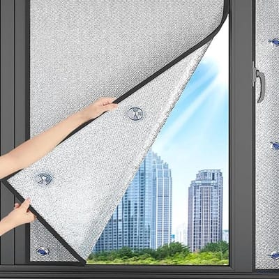 Isolatiefolie - Raamfolie Privacy - Temperatuur Reguleren - Warmte Binnen/Buiten - 140x150cm - Zwart