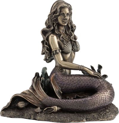 Veronese Design Beeld/figuur - "Enchanted Song" Zeemeermin Zittend - (hxbxd) ca. 17,5cm x 15cm x 12cm