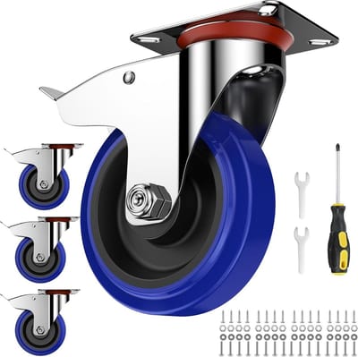 Transportwielen met rem - Zwenkwielen 125 mm tot 300 kg - Industriële wielen inclusief meubelwielen - Montageaccessoires - Zware wielen verzinkt