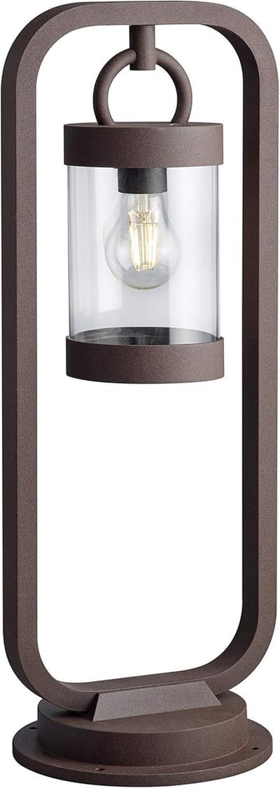 Buitenpadverlichting van Gegoten Aluminium in Roestkleur met Helder Acryl