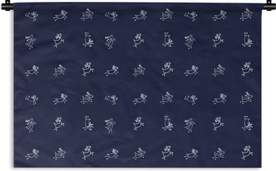 Wandkleed - Wanddoek - Hert - Patroon - Illustratie - 180x120 cm - Wandtapijt