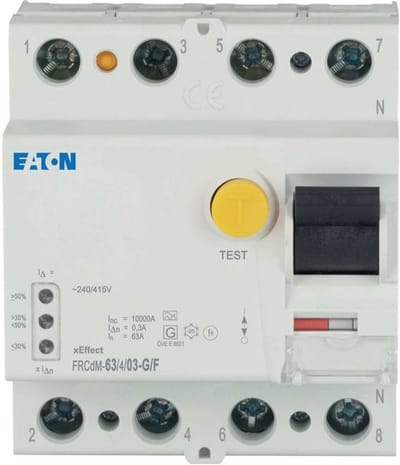 Eaton xEffect Aardlekschakelaar Digitaal (RCCB) FRCDM, 63a, 4P, 300ma, F-type - EP-501272