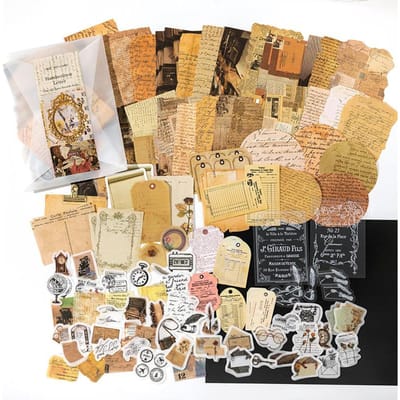 200 stuks/pak Vintage Stickers Materiaal Papier Scrapbooking Set Planner Handgemaakt Dagboek Album Compilatie Junk Journal Benodigdheden