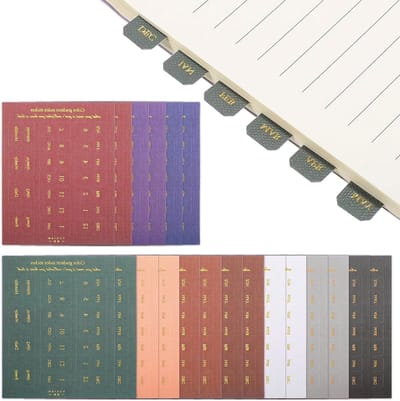 Kleurrijke maandelijkse tabs voor planners - Zelfklevende indexstickers, 20 vellen met maandseparatoren voor organisatie en planning