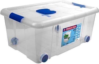 Hega Hogar Opbergbox Op Wielen 36l Transparant Nr3