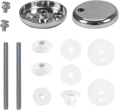 Toiletzitting Onderdelen - Lid Schroeven - Badkamer Reparatie - Metaal Plastic - 8 x 5 cm - Grijs