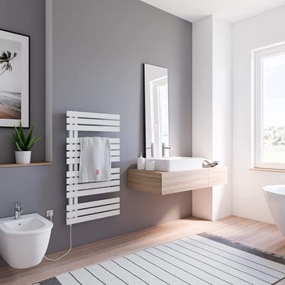 Schulte BREDA - elektrische designradiator - 60 x 106 cm - wit - handdoekdroger - verwarmingselement links- type 1 continustroom - 600 Watt - H02410660-E1L 04