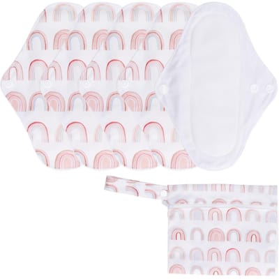 5 stuks wasbare maandverbanden, sterke waterabsorptie, comfortabel ademend, herbruikbaar maandverband