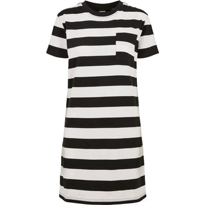 Urban Classics - Stripe Boxy Tee Korte jurk - XS - Zwart/Wit