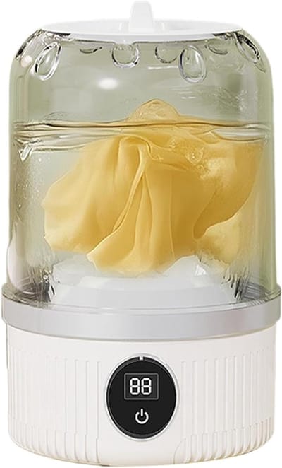Ondergoed Wasmachine - Compacte Wasmachine - Persoonlijke Was - Draadloze Flexibiliteit - 22.4 x 13.9 x 22.4 cm - Wit