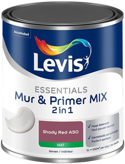 Levis - Essentials Mur & Primer Mix - Shady Red A50 - Mengverf - 1 L