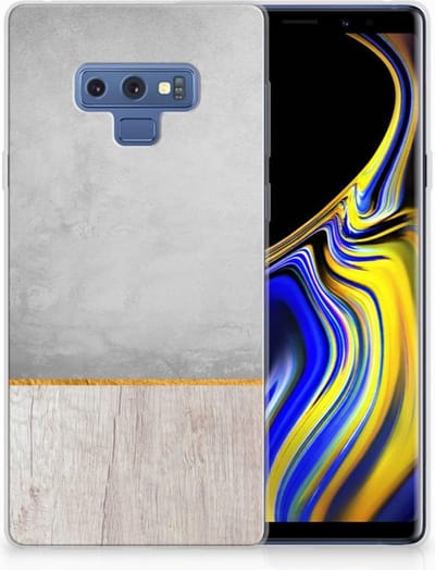 Samsung Galaxy Note 9 Bumper Hoesje Wood Concrete