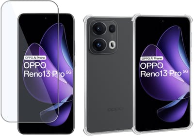 ChiGuard Hoesje & Screenprotector geschikt voor OPPO Reno 13 Pro – Gehard Glas Cover + Shock Proof Case - Transparant
