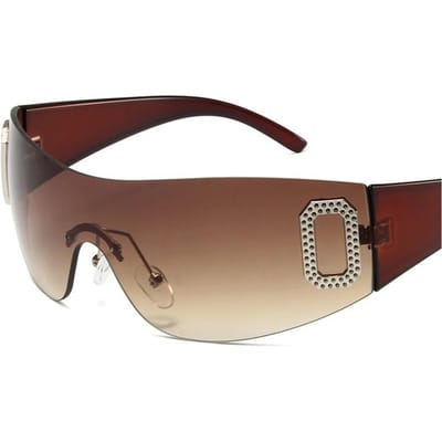 Millennium Stijl Randloos Punk Monolithisch Zonnebril Vrouwen Goggle Nieuwste Luxe Zon Bril Suns Bril Vrouwen Vijf Sterren Wrap Around Bril As Picture