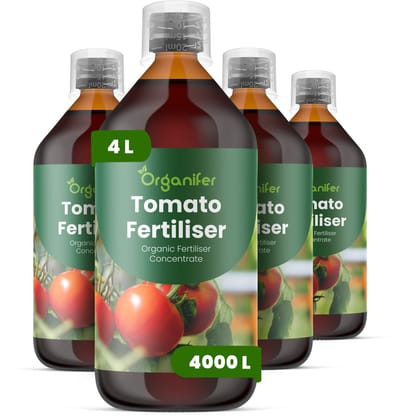 Vloeibare Meststof Voor Tomaat 4X1 L Voor 4000 L - Npk 2-1-8 - Ondersteunt Een Betrouwbare Vruchtzetting - Verbetert De Stevigheid Van De Vruchten En Een Uniforme Grootte - Ideaal Voor Teelt In Kas - Vollegrond En Containers - Organifer