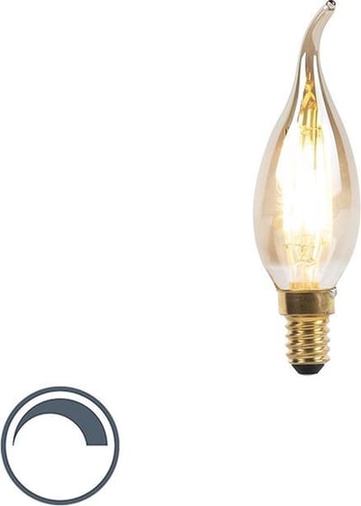 LUEDD E14 dimbare LED filament tipkaarslamp 240V 3W 250 lm
