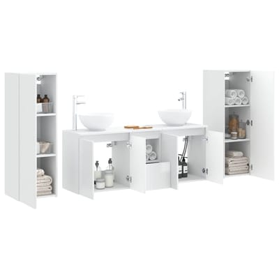 vidaXL - Badkamermeubel - Set - 5 - st - Hoogglans - Wit - 33 - x - 34,5 - x - 100 - cm