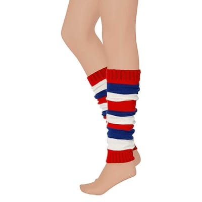 Apollo - Beenwarmer feest - Carnaval beenwarmers - rood-wit-blauw - One size - Beenwarmers dames - Beenwarmers carnaval - Beenwarmers heren - Beenwarmers
