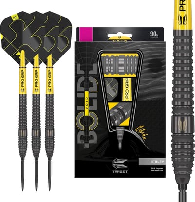 Target Darts Bolide Void Steel Tip Dartpijlen 22 Gram Barrel 03 - 90% Tungsten met Swiss Point Technologie, Pro Grip Shafts en Pro Ultra Flights - Zwarte Titanium Nitride Coating