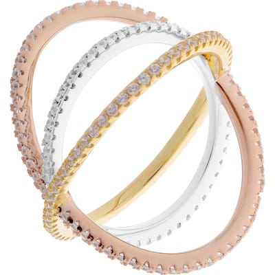 Orphelia Dames 925 Sterling Zilveren Ring - Goud/Zilver/Roze ZR-7280