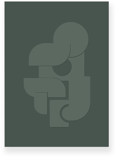 Poster 20x30 cm - Abstracte Vormen - Groen - Minimalistisch - Japandi - Muurdecoratie - Wanddecoratie