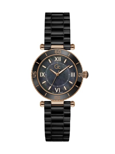 Gc Gc Muse Ceramic Kwarts Analoog Horloge Zwart Case: 100% Stainless Steel | Armband: 100% Ceramic 34 Z05006L2MF