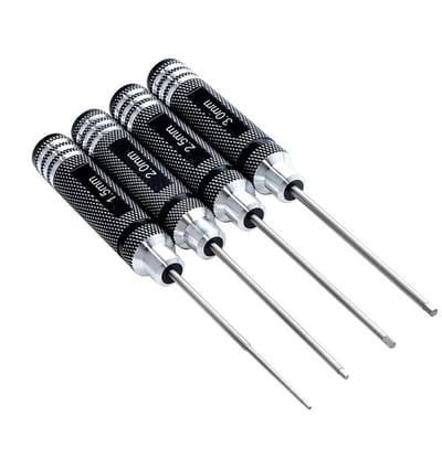 WiseGoods Premium 4X Titanium Zeskant Inbus Schroevendraaierset - 1.5 / 2.0 / 2.5 / 3.0MM Schroevendraaiers - Schroevendraaier