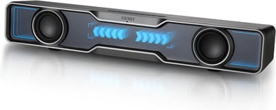 Multimedia Soundbar - Desktop Speaker PC Speaker - Muziek en Films Luisteren - Dynamische Lichteffecten - 52 Millimeter Drivers - Zwart