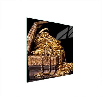 TMK ArtDeko - Gouden Glasplaat - Bescherming voor Fornuis - 50x52 cm