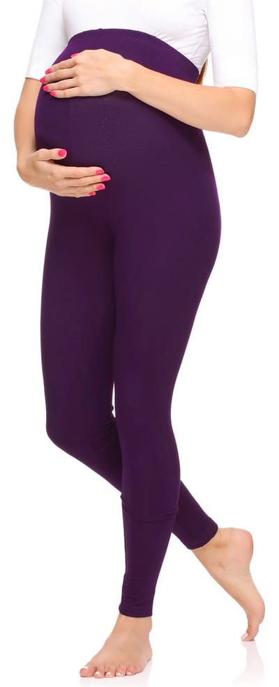 Merry Style MS-MS10-297-LE Dames Zwangerschapsleggings Leggings - Sport - Vrijetijdsbroek - Lang - Viscose - Sporbroek - Yogabroek - Pruim - XL