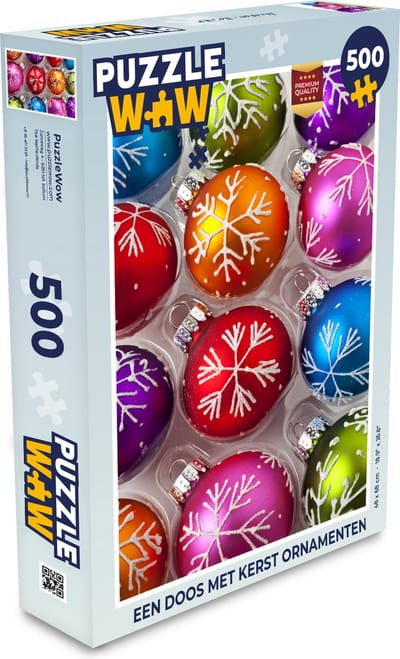 Puzzel Een doos met kerst ornamenten - Legpuzzel - Puzzel 500 stukjes - Kerst - Cadeau - Kerstcadeau voor mannen, vrouwen en kinderen