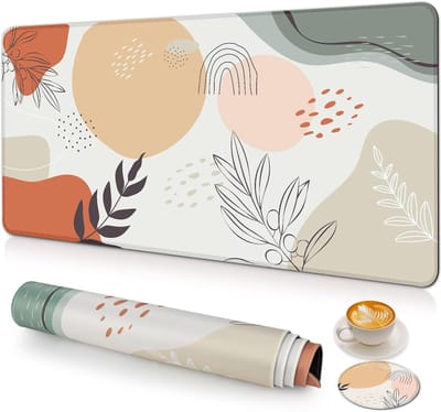 Grote muismat - Bureauonderlegger mat - Gaming en kantoor - Gestikte randen - 80 x 30 cm - Boho stijl