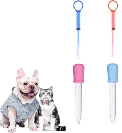 Honden en Katten Pillen Toedienaar Set van 4, Ideaal voor Medicijnen en Supplementen voor Huisdieren in 3 Kleuren