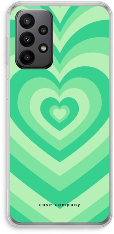 Case Company® - Hoesje geschikt voor Samsung Galaxy A23 hoesje - Hart Groen - Soft Cover Telefoonhoesje - Bescherming aan alle Kanten en Schermrand