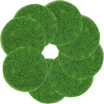Miniatuur Gras Matten - Decoratie Gras - Fairy Garden - Onderhoudsvrij Design - 8 Stuks - Groen