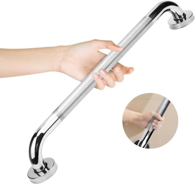 Badkamer Handgreep - Douchegreep Antislip - Veiligheid Thuis - Gekarteld Oppervlak - 50cm Lengte - Zilver