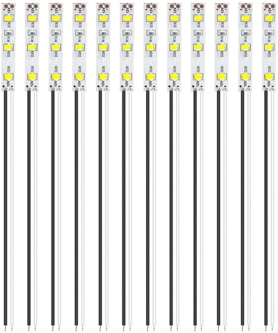 Dailygoods- Voordraadstrips 12 Stuks - 50 mm - 2335 SMD LED - 12-18V LED Strip - Modelbouw Verlichting - Flexibel en Veilig - Ledstrip