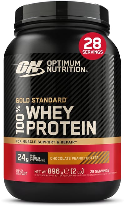Optimum Nutrition Gold Standard 100% Whey Protein - Chocolate Peanut Butter - Proteine Poeder - Eiwitshake - 900 gram (28 servings)