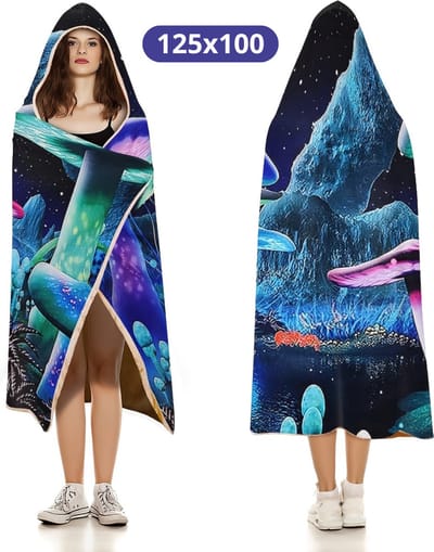 Bovista Plaid - Hoodie Deken Met Mouwen - Onesie - Fleece Blanket - Knuffeldeken - Dames - Heren - Kinderen - Galaxy - 125x100cm