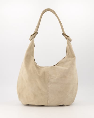 Teatro - Suez - Schoudertas - Handtas - Groot - Suede - Leer - Ecru