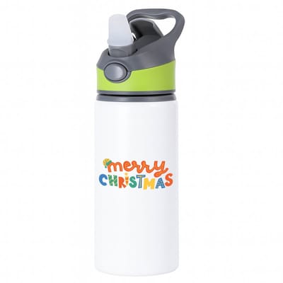 Hacebo® - Kerst merry christmas waterfles met rietje groen - Kerstmis - Kerst beker - winter - kerst - christmas - kerst cadeau - water fles - 650ML