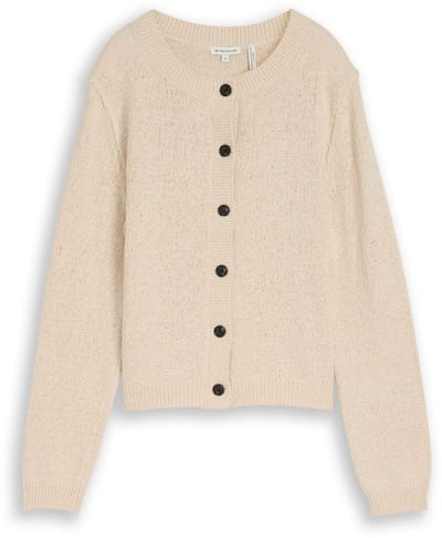 Tom Tailor - Vest met ronde hals - Maat XL - sand stone beige