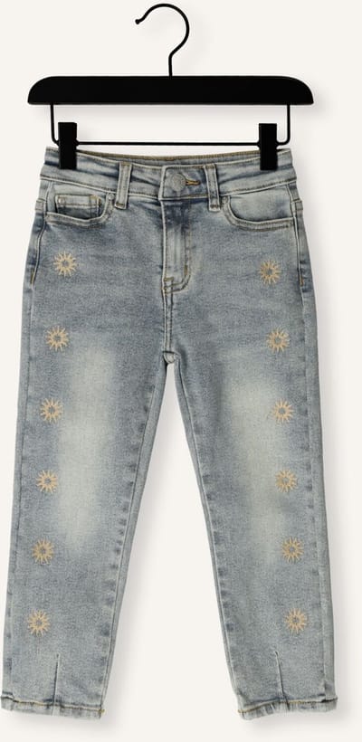 DAILY7 Denim Mom Fit Embroidery Jeans Meisjes - Broek - Lichtblauw - Maat 140