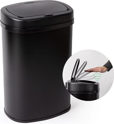 Sensor Prullenbak - 50L - Soft Close - Vingerprint vrij - Hygiënische Keuze - Zwart