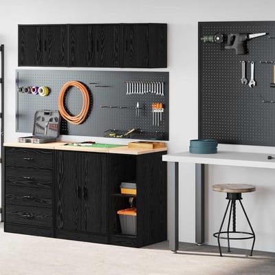 Gereedschapskasten - Opbergkasten Werkplaats - Gereedschap Organiseren - Meerlaags Hout - 2 stuks - Zwart